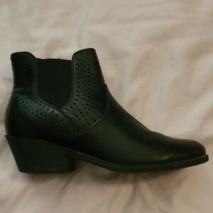 Indigo Black Perforated Chelsea Ankle Boot